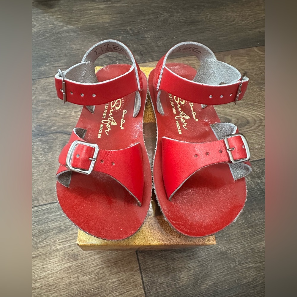 Red toddler sandals